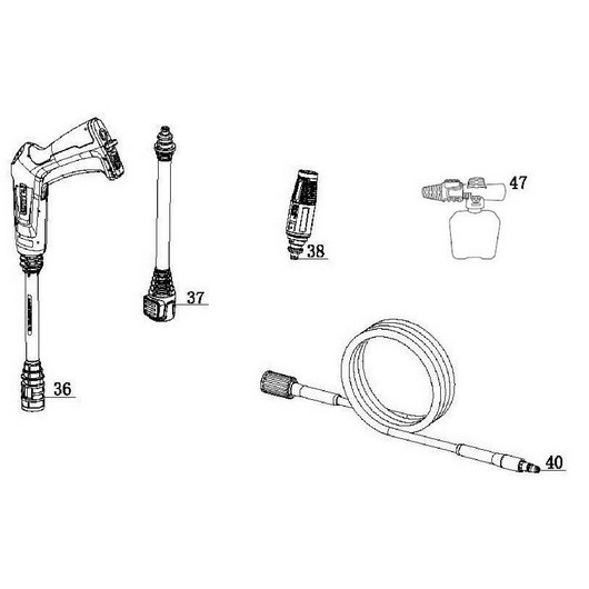 Пистолет, трубка, шланг и пеногенератор Champion HP3180